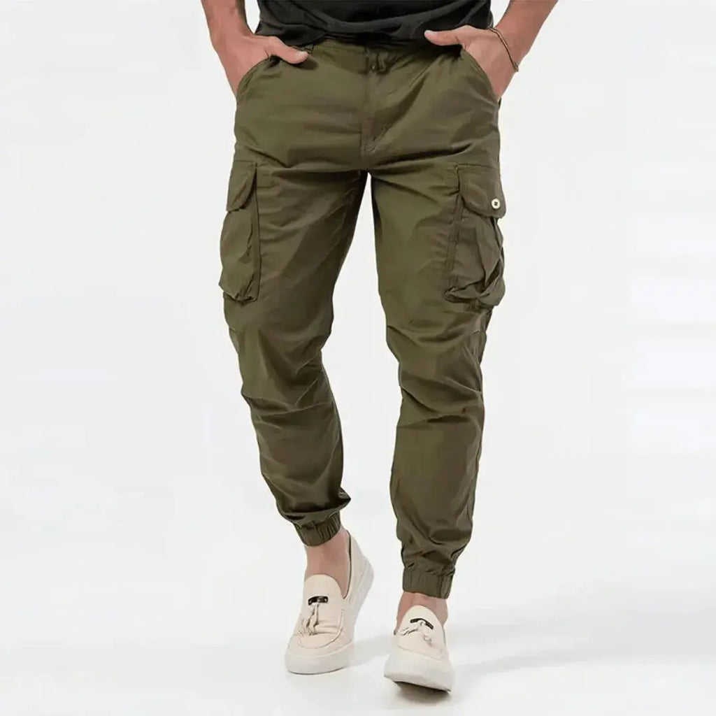 Men's Lightweight Cotton Blend Cargo Joggers for Urban Casual Wear