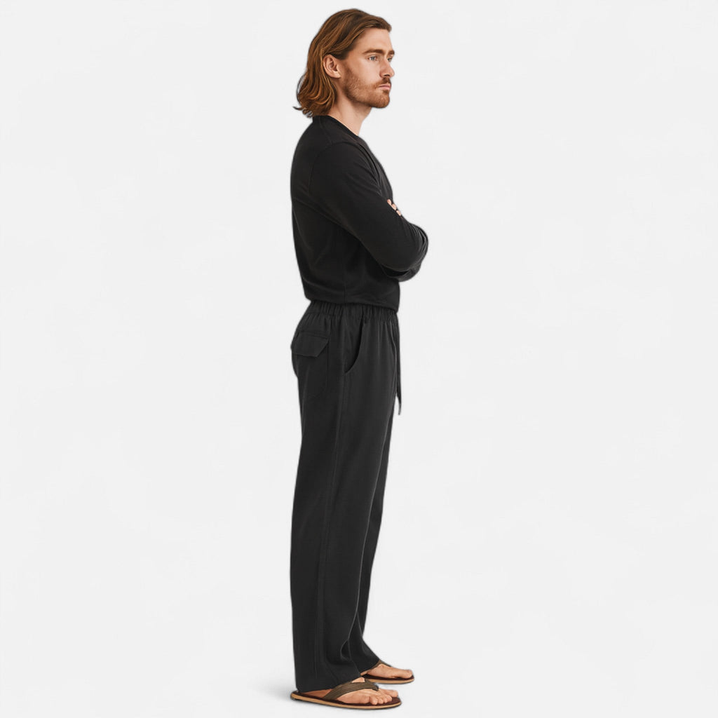 Wide-Leg Men's Trousers | Comfortable Cotton Blend | Casual Everyday Wear
