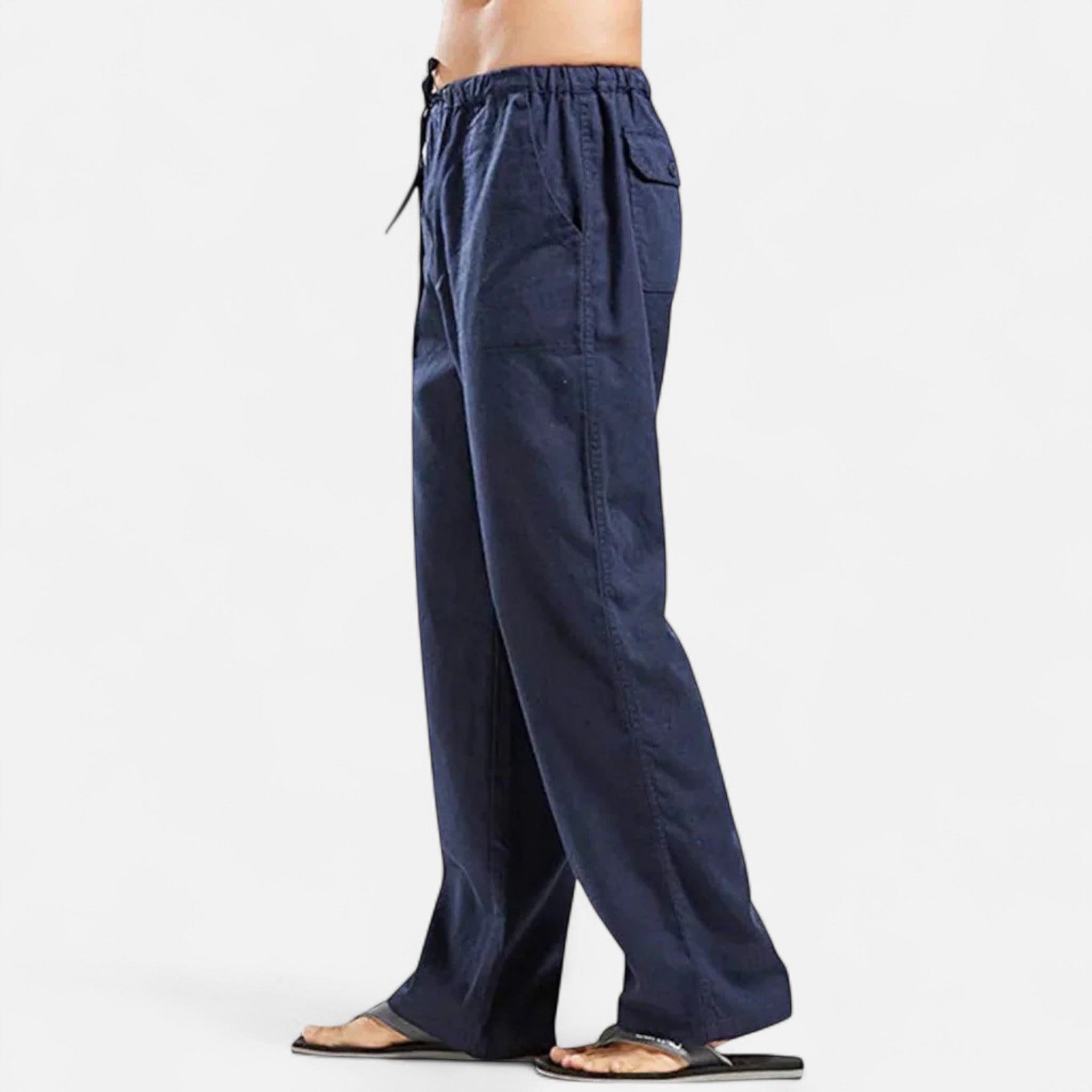 Wide-Leg Men's Trousers | Comfortable Cotton Blend | Casual Everyday Wear