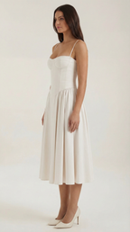 Corset Midi Dress in Elegant Fabric for Formal Events and Special Occasions