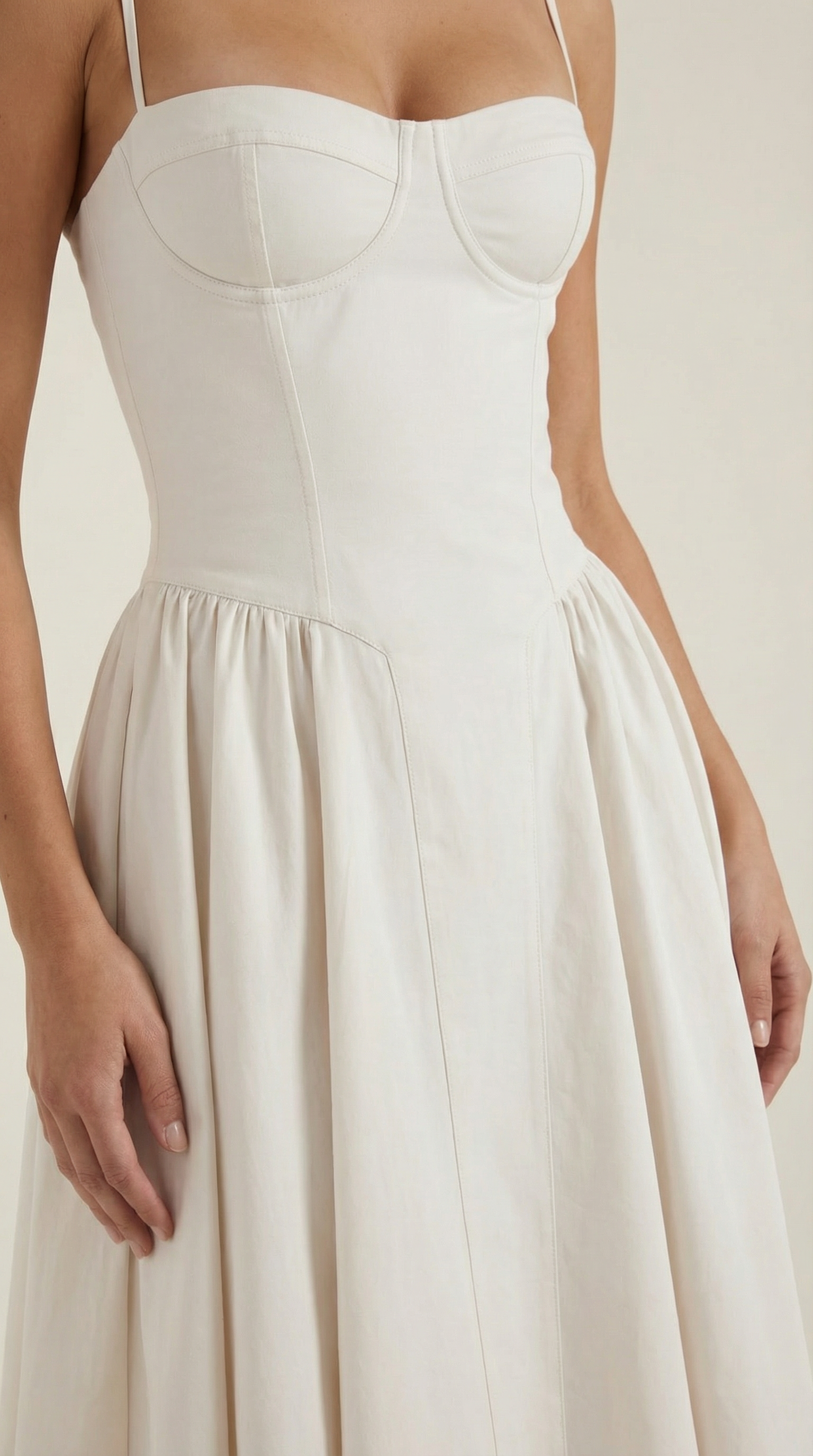 Corset Midi Dress in Elegant Fabric for Formal Events and Special Occasions