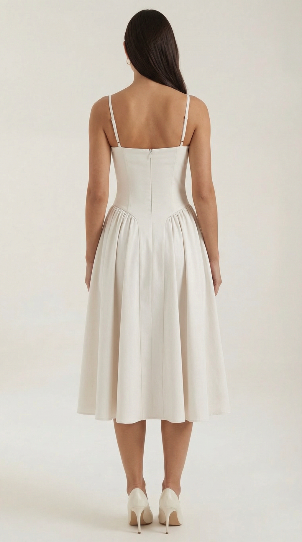Corset Midi Dress in Elegant Fabric for Formal Events and Special Occasions