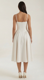 Corset Midi Dress in Elegant Fabric for Formal Events and Special Occasions