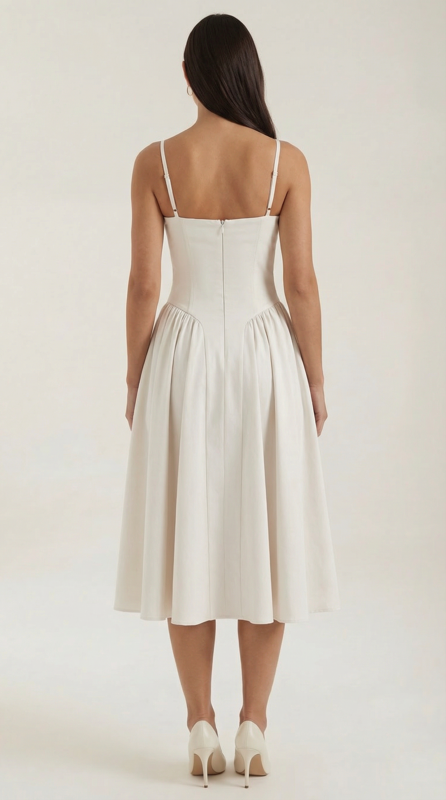 Corset Midi Dress in Elegant Fabric for Formal Events and Special Occasions