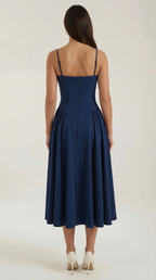 Corset Midi Dress in Elegant Fabric for Formal Events and Special Occasions