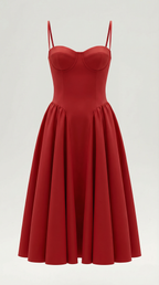 Corset Midi Dress in Elegant Fabric for Formal Events and Special Occasions