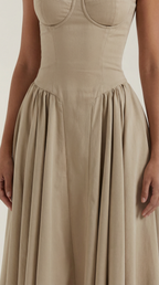 Corset Midi Dress in Elegant Fabric for Formal Events and Special Occasions
