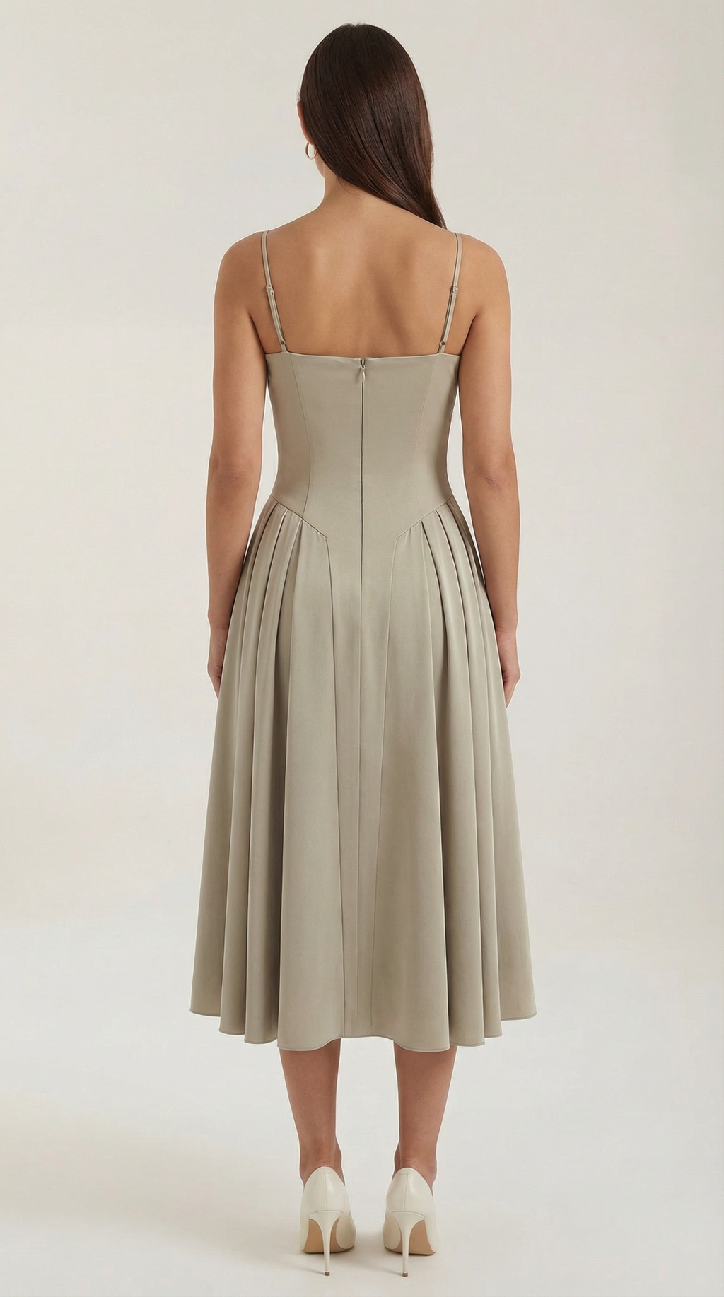 Corset Midi Dress in Elegant Fabric for Formal Events and Special Occasions