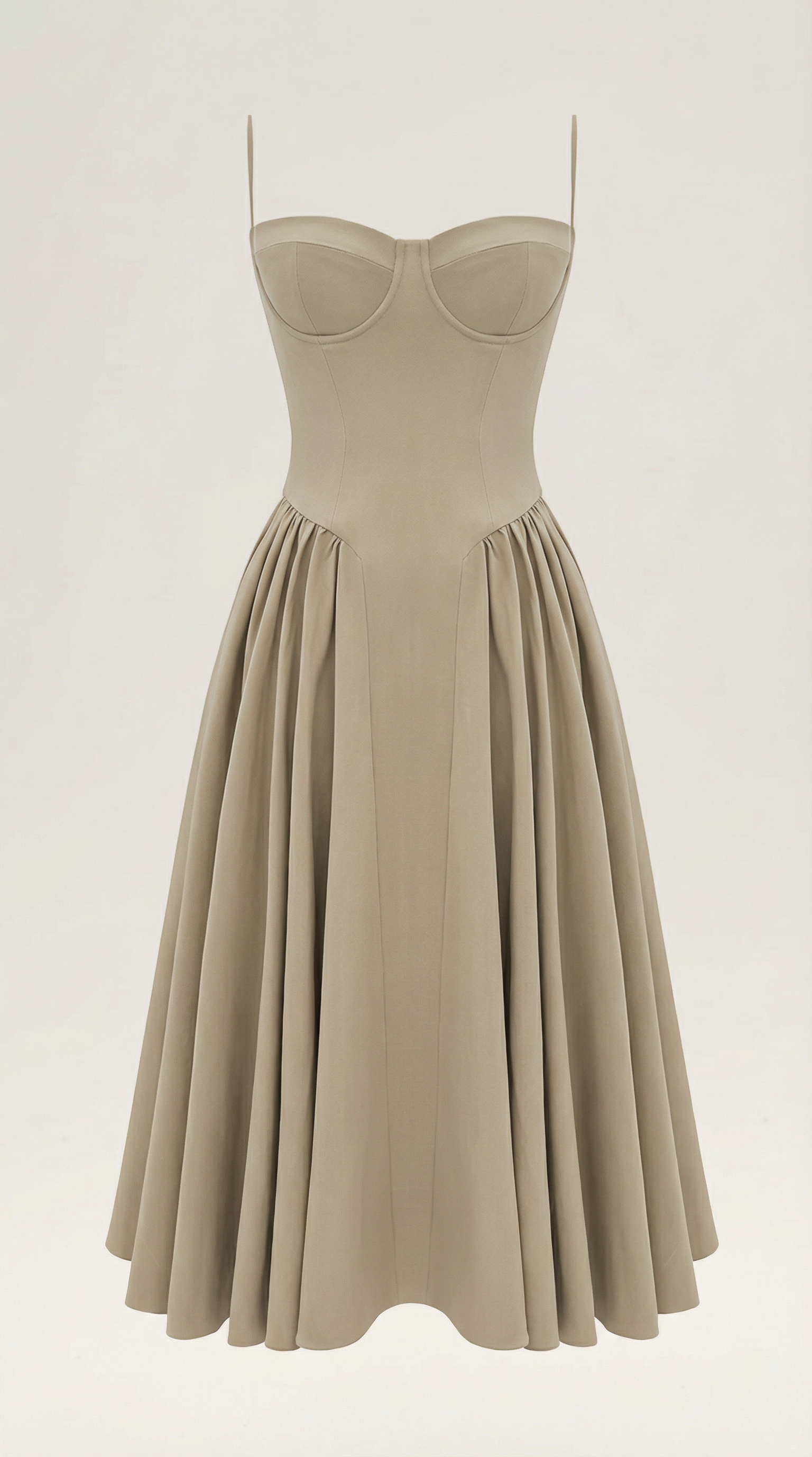 Corset Midi Dress in Elegant Fabric for Formal Events and Special Occasions