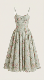 Corset Midi Dress in Elegant Fabric for Formal Events and Special Occasions