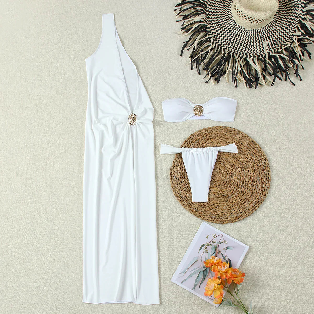 Women's Two-Piece Swim Set - Comfortable Fabric - Stylish Beach and Pool Wear