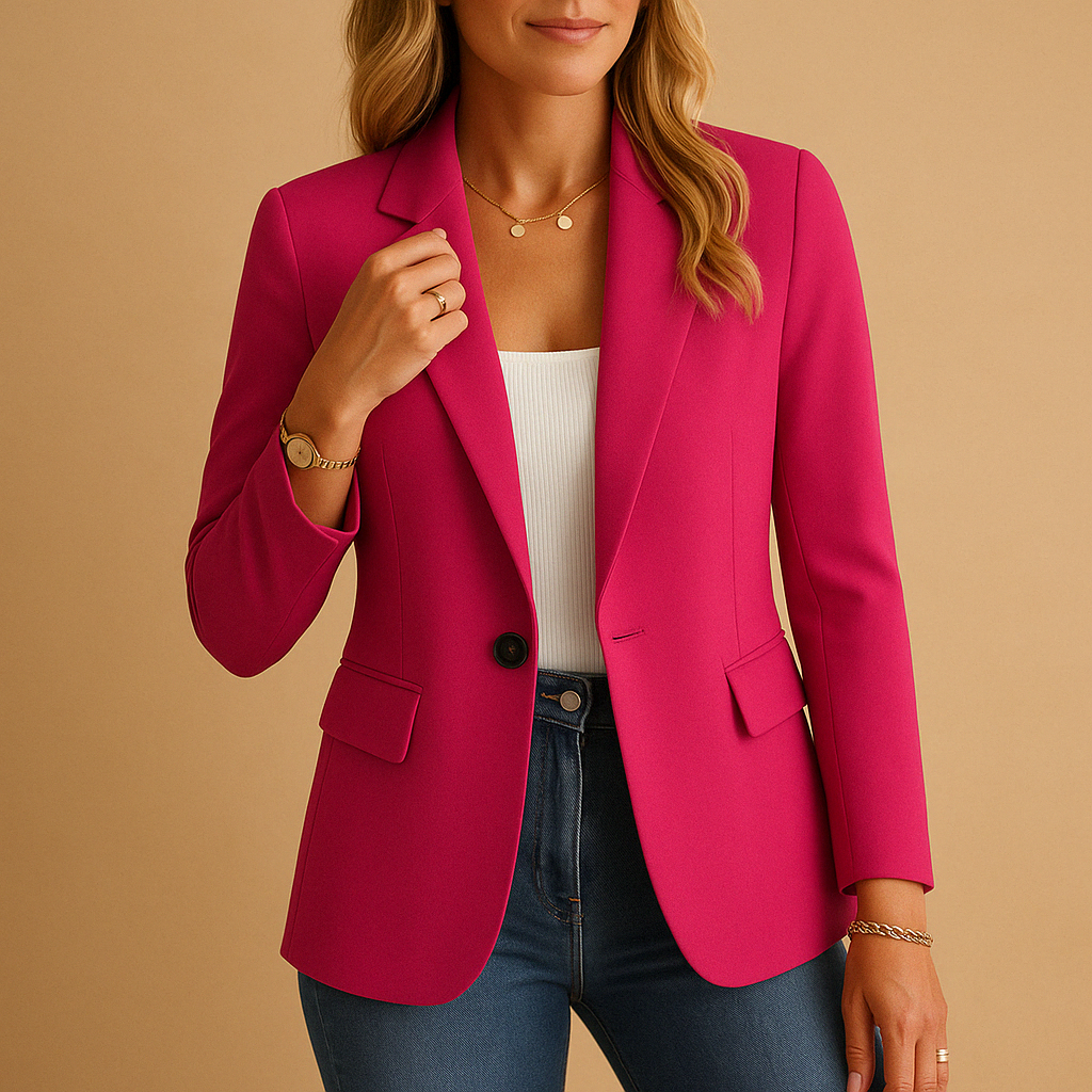 Fitted Women's Blazer in Tailored Stretch Fabric for Work and Casual Wear
