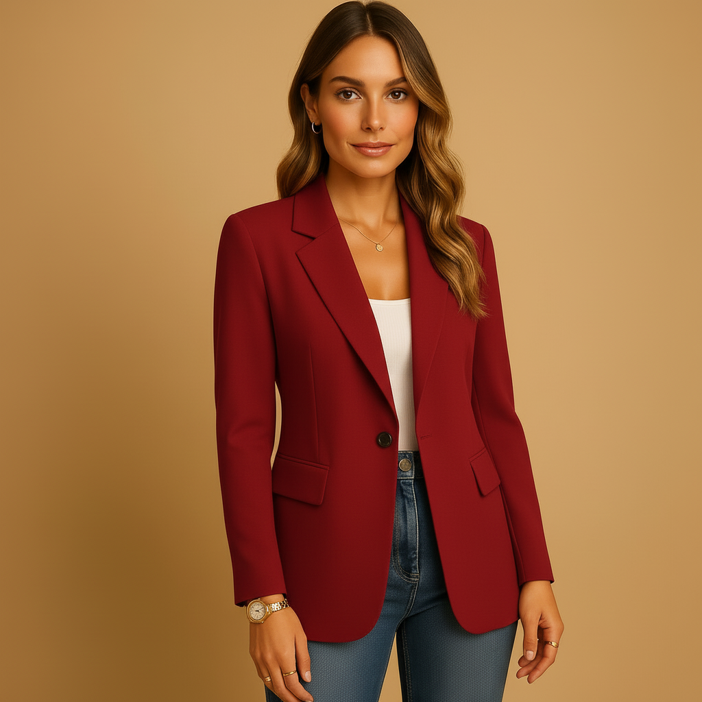 Fitted Women's Blazer in Tailored Stretch Fabric for Work and Casual Wear