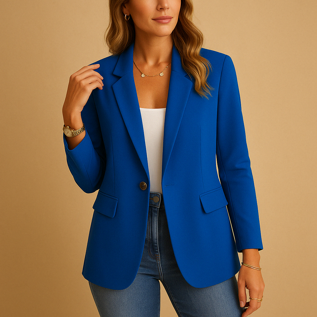 Fitted Women's Blazer in Tailored Stretch Fabric for Work and Casual Wear