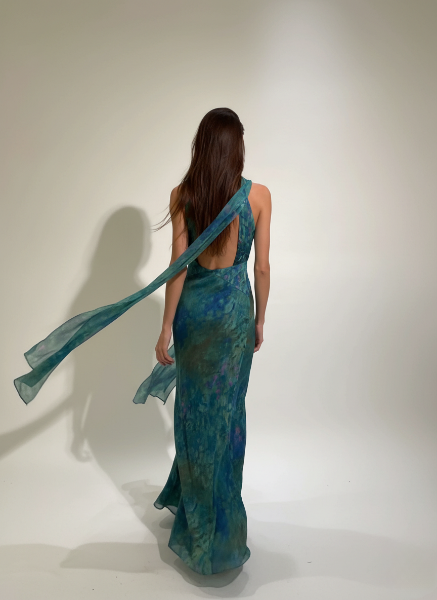 Floral Maxi Dress in Soft Fabric - Monet-Inspired Design for Summer Events