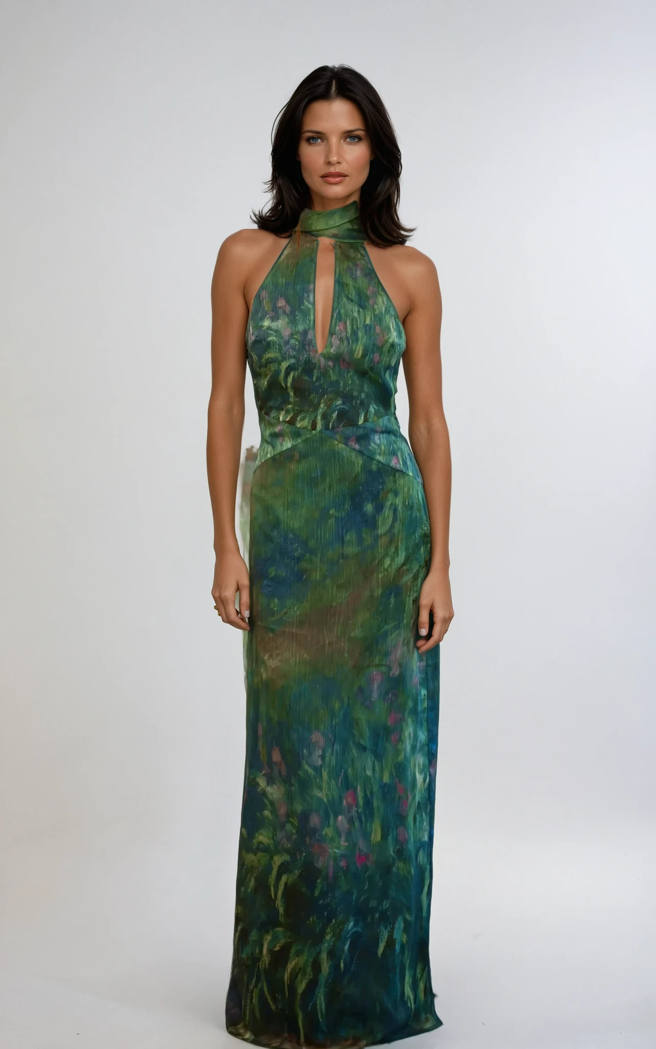 Floral Maxi Dress in Soft Fabric - Monet-Inspired Design for Summer Events