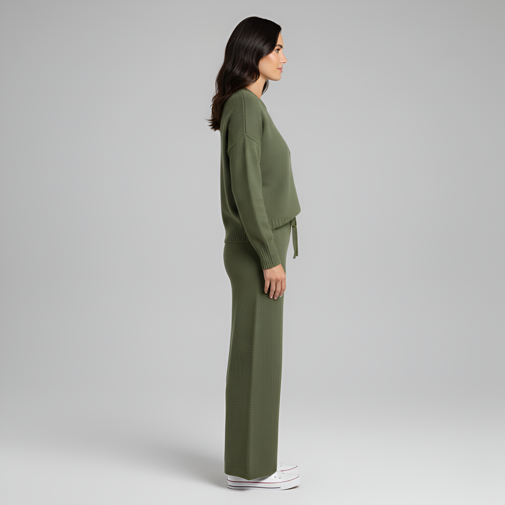 Soft Knit Loungewear Set for Women - Comfortable Casual Home Outfit