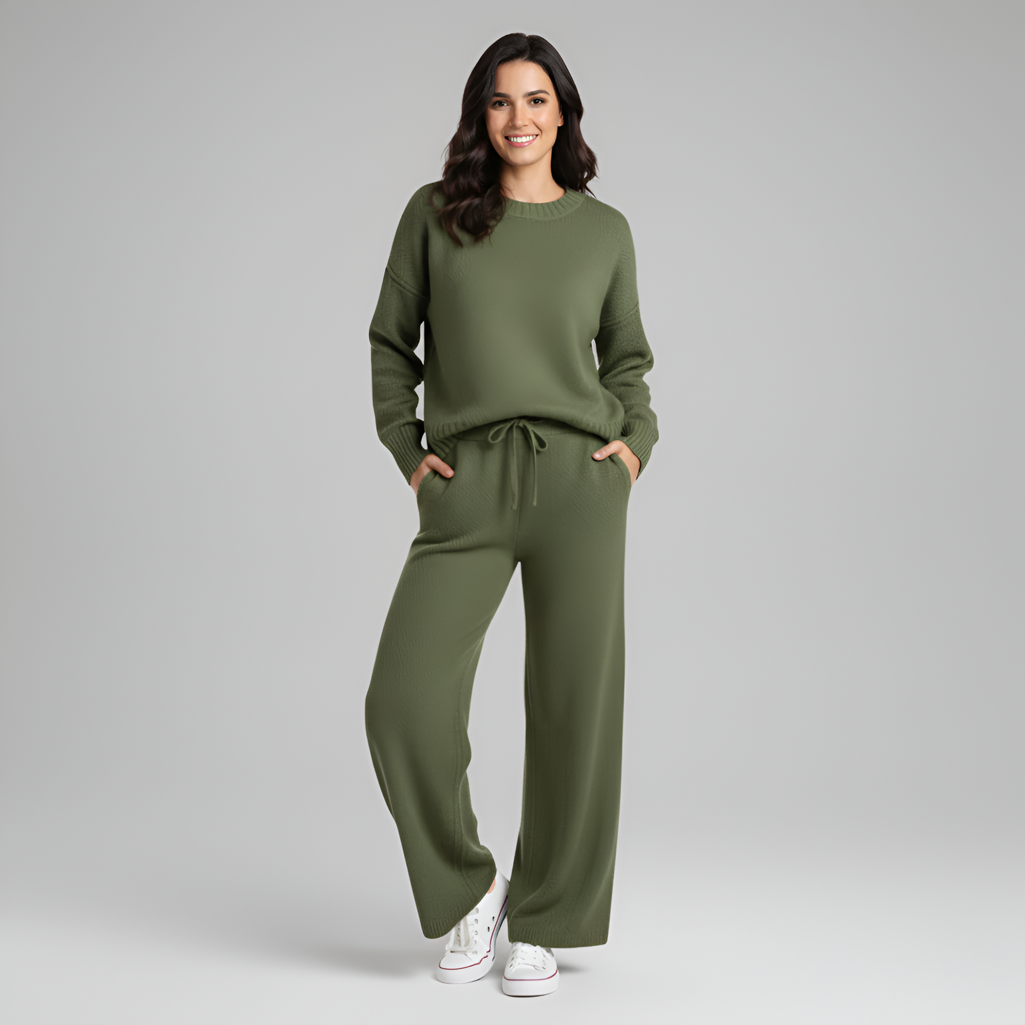 Soft Knit Loungewear Set for Women - Comfortable Casual Home Outfit