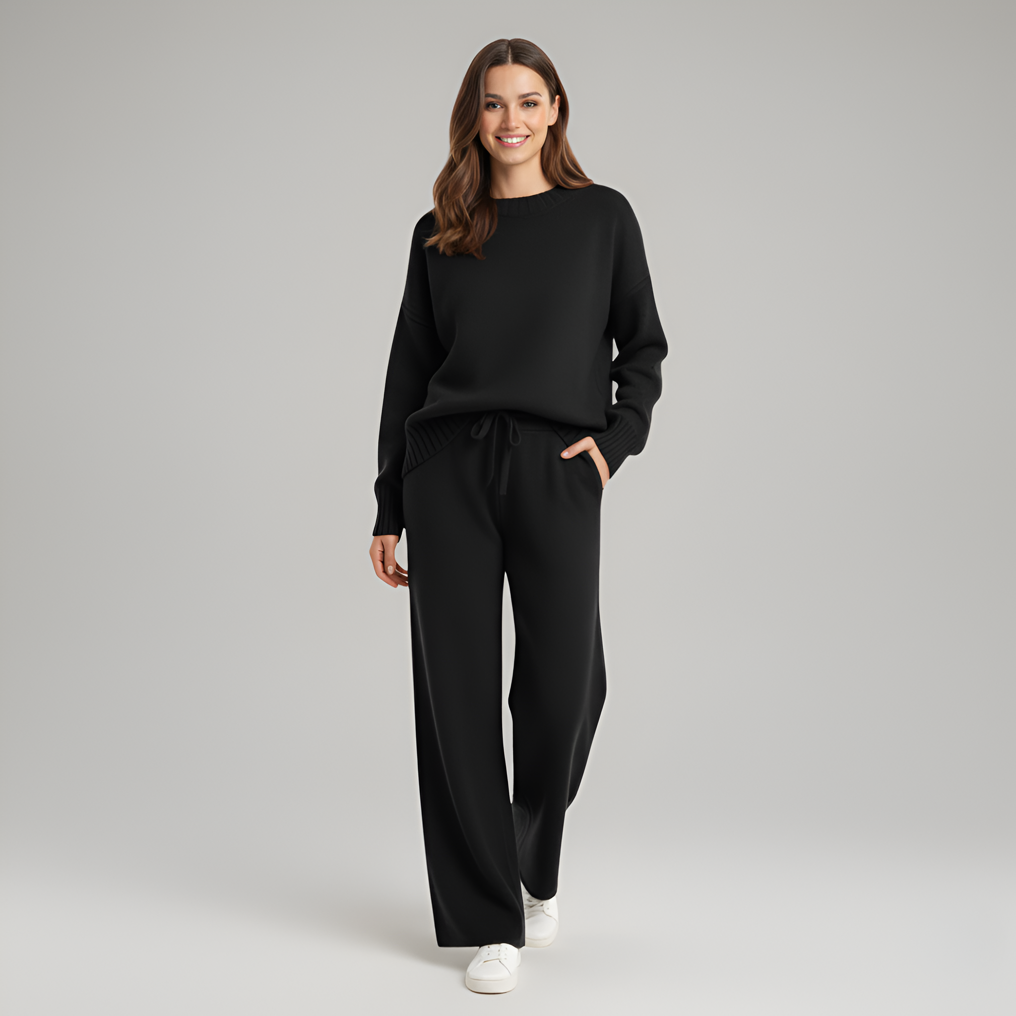 Soft Knit Loungewear Set for Women - Comfortable Casual Home Outfit