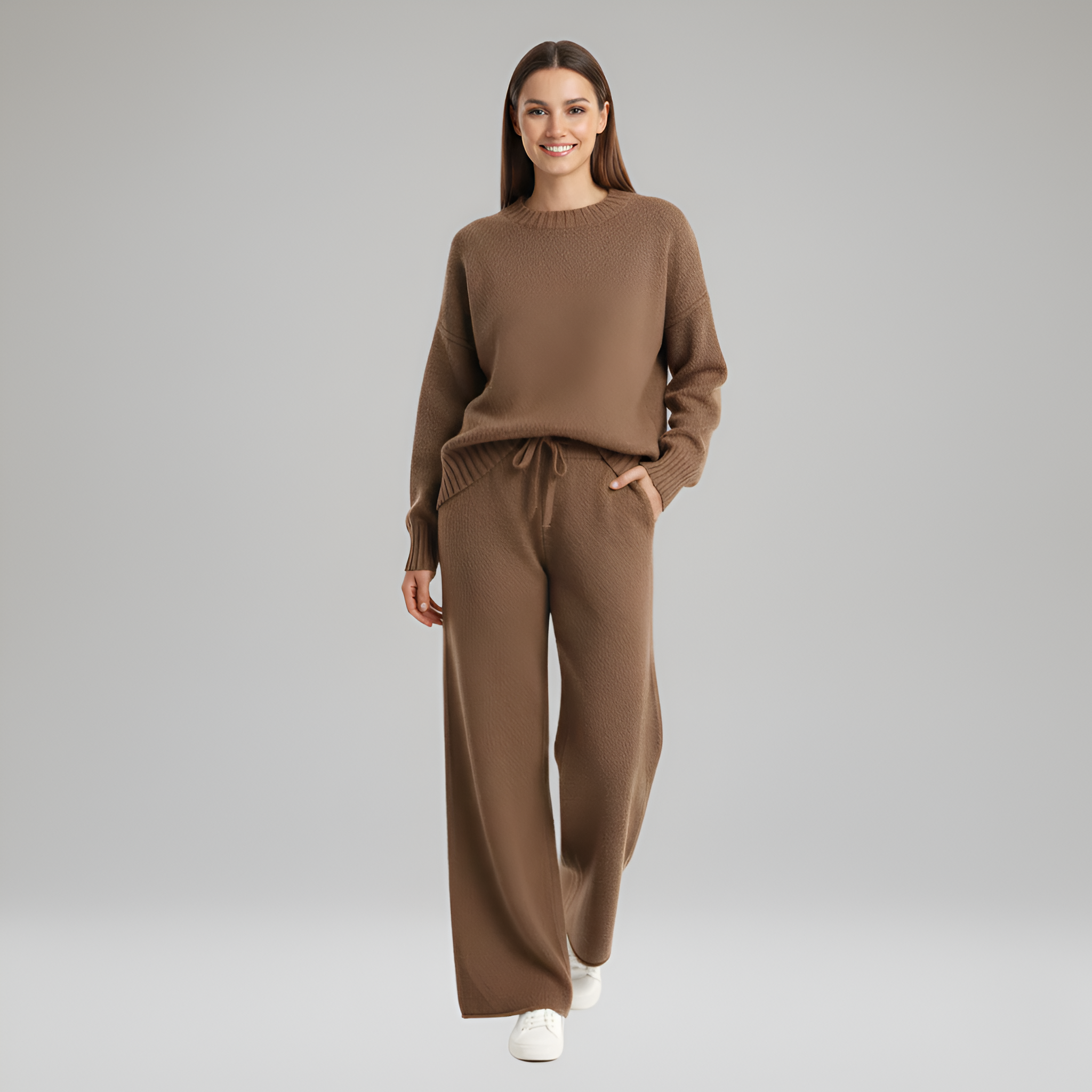 Soft Knit Loungewear Set for Women - Comfortable Casual Home Outfit