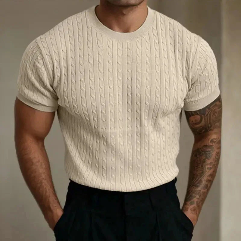 Men's Cotton Blend Knitted Shirt - Classic Casual Style for Everyday Wear
