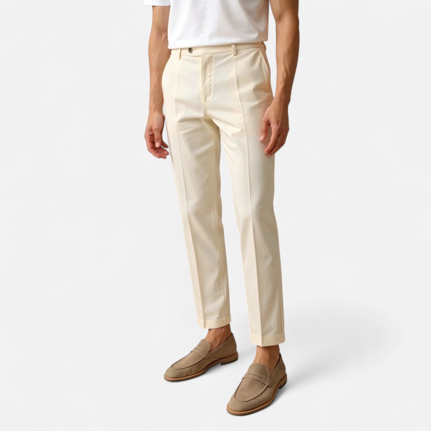 Men's Chino Pants - Cotton Blend - Straight Leg - Casual Trousers for Daily Wear
