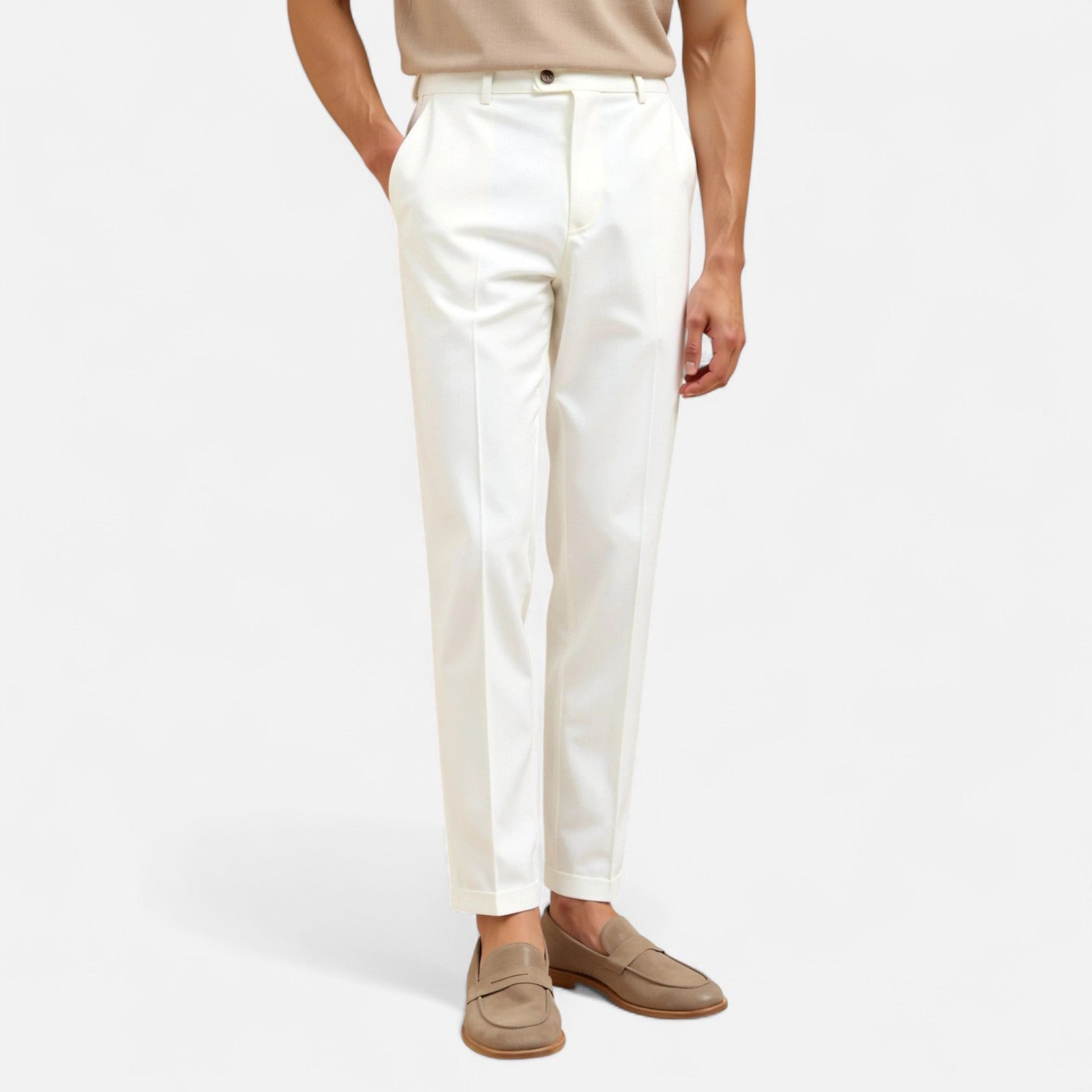 Men's Chino Pants - Cotton Blend - Straight Leg - Casual Trousers for Daily Wear