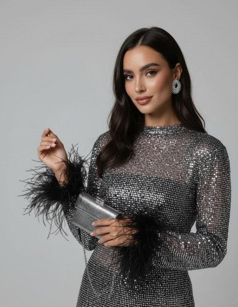 Mini Cocktail Dress - Elegant Fit and Flare - Evening Events and Parties