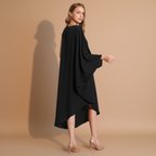 One-Sleeve Matte Crepe Dress - Elegant Evening Wear for Cocktail Parties