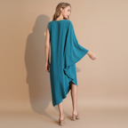 One-Sleeve Matte Crepe Dress - Elegant Evening Wear for Cocktail Parties