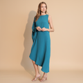 One-Sleeve Matte Crepe Dress - Elegant Evening Wear for Cocktail Parties