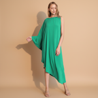 One-Sleeve Matte Crepe Dress - Elegant Evening Wear for Cocktail Parties