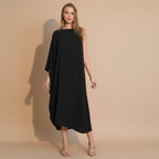 One-Sleeve Matte Crepe Dress - Elegant Evening Wear for Cocktail Parties