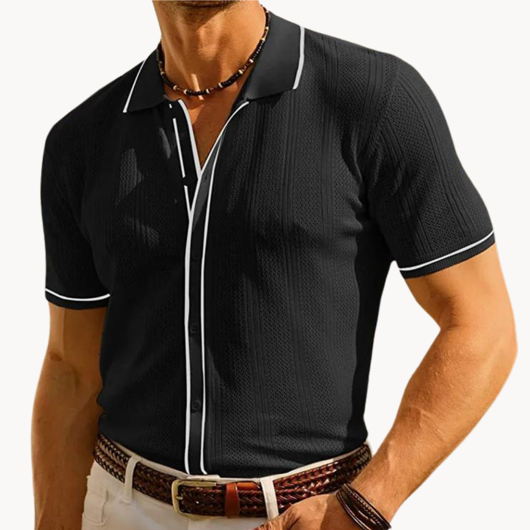 Lightweight Short Sleeve Polo Shirt - Soft Fabric Casual Wear for Men