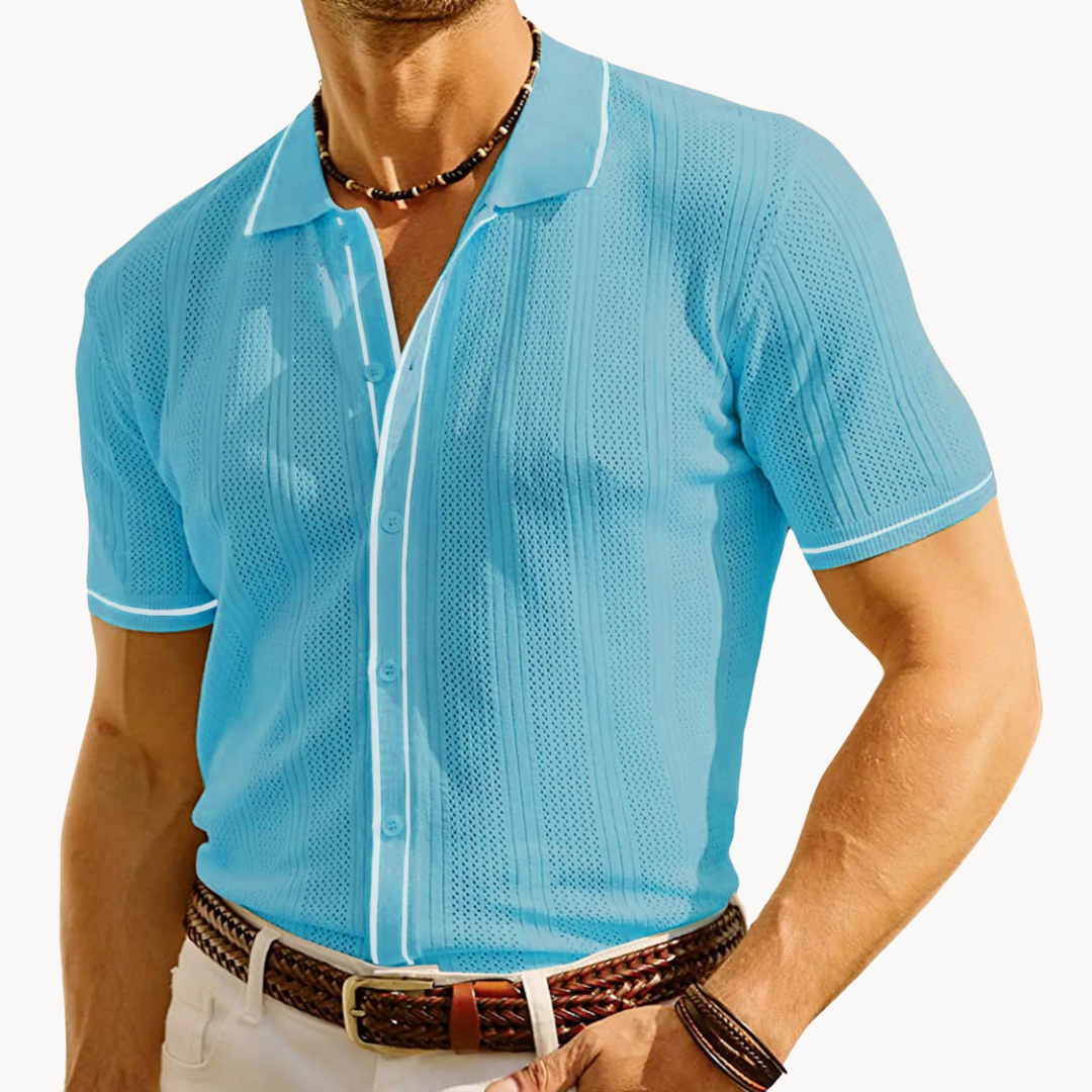 Lightweight Short Sleeve Polo Shirt - Soft Fabric Casual Wear for Men