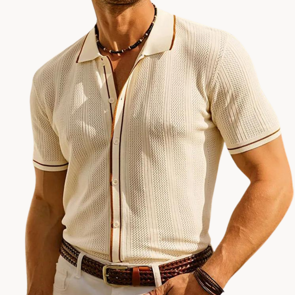 Lightweight Short Sleeve Polo Shirt - Soft Fabric Casual Wear for Men