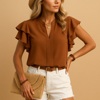 Sleeveless Women's Blouse | Lightweight Fabric | Elegant Dressy Top for Events
