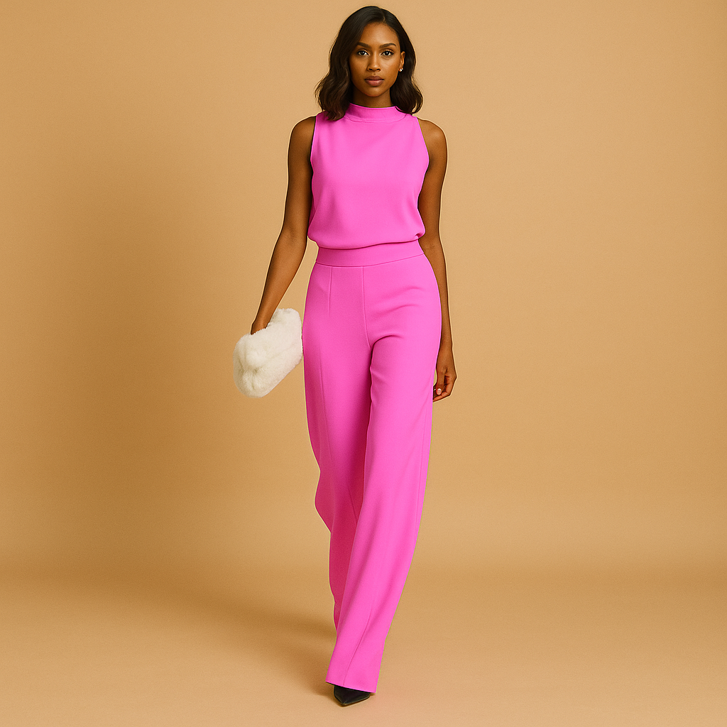Sleeveless Halter Jumpsuit for Women | Lightweight Fabric | Casual or Formal Wear