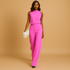 Sleeveless Halter Jumpsuit for Women | Lightweight Fabric | Casual or Formal Wear