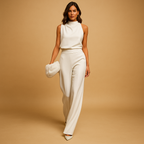Sleeveless Halter Jumpsuit for Women | Lightweight Fabric | Casual or Formal Wear