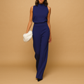 Sleeveless Halter Jumpsuit for Women | Lightweight Fabric | Casual or Formal Wear