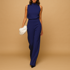 Sleeveless Halter Jumpsuit for Women | Lightweight Fabric | Casual or Formal Wear
