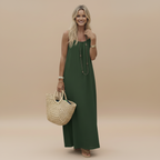 Lightweight Cotton Spaghetti Strap Dress - Loose Fit Casual Summer Wear