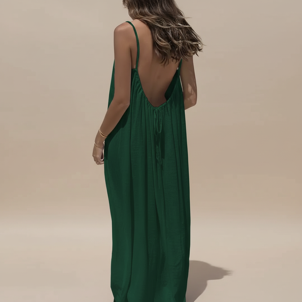 Lightweight Cotton Spaghetti Strap Dress - Loose Fit Casual Summer Wear