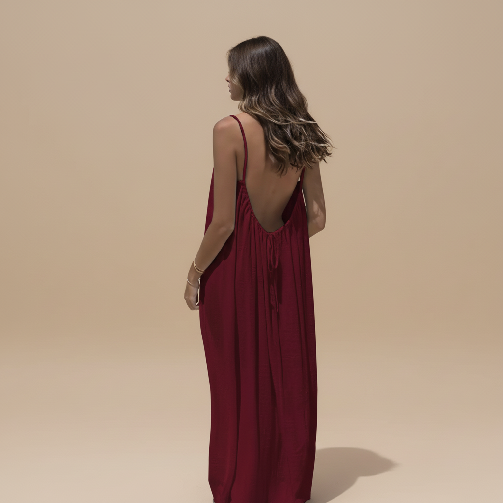 Lightweight Cotton Spaghetti Strap Dress - Loose Fit Casual Summer Wear