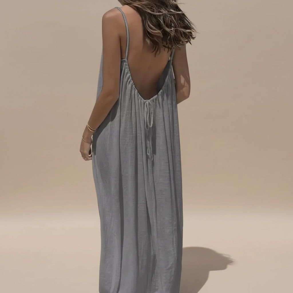 Lightweight Cotton Spaghetti Strap Dress - Loose Fit Casual Summer Wear