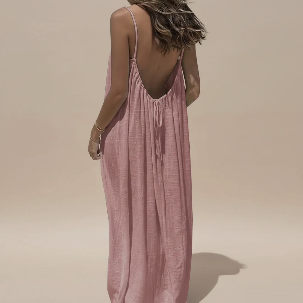 Lightweight Cotton Spaghetti Strap Dress - Loose Fit Casual Summer Wear