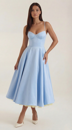 Tulle Midi Dress with Isolde Design for Elegant Events and Special Occasions