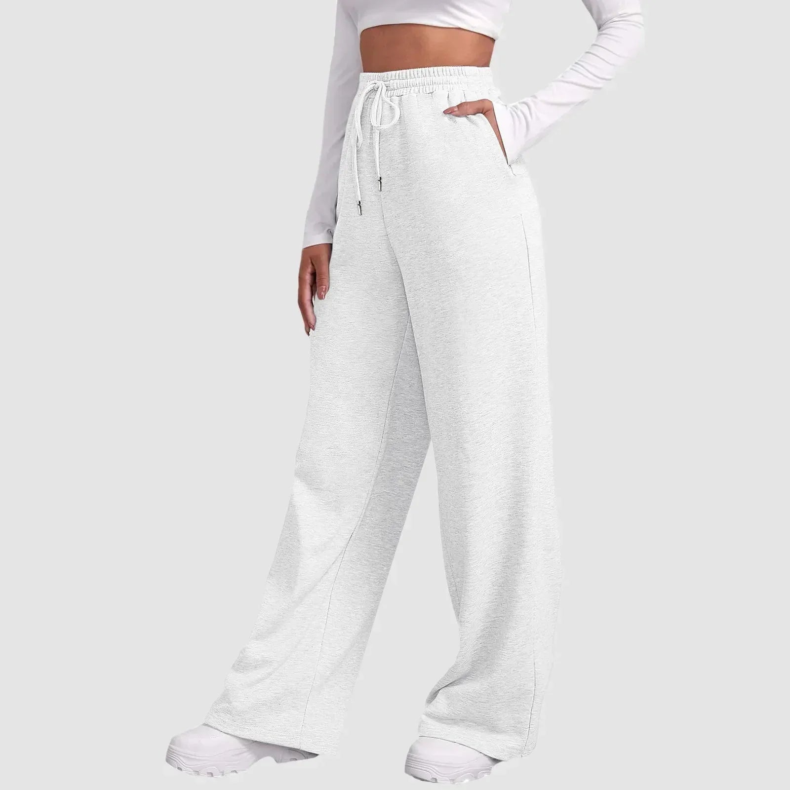 Wide Leg Joggers for Women | Soft Cotton Blend | Casual Everyday Wear