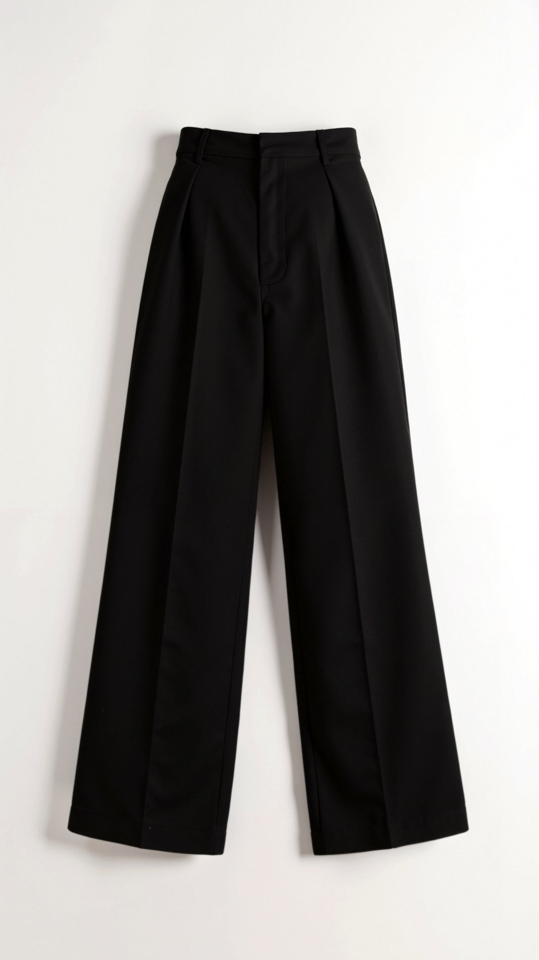 Wide-Leg High Waist Trousers for Women with Pleats and Pockets - Casual/Office Wear
